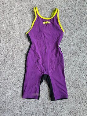 Arena Women's Powerskin Carbon Air Kneeskin Tech Suit Closed Back Purple 26